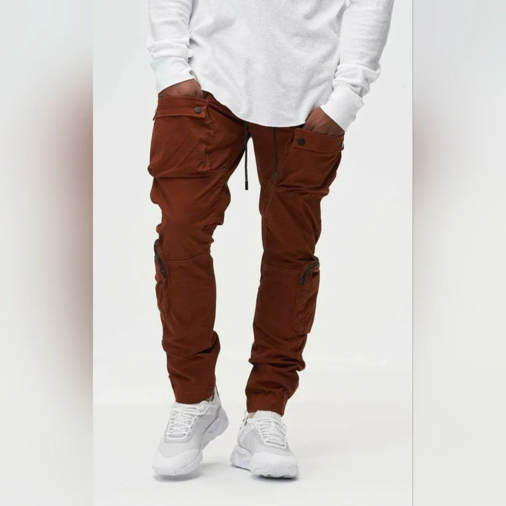 Kuwalla Mens Utility Cargo Pants in Rust Size S